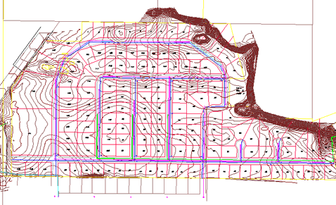 Neschonoc Lakeshore Addition contour and site layout map