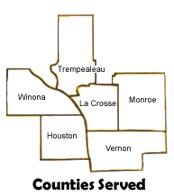 Counties that La Crosse Engineering Serves: La Crosse, Trempealeau, Monroe, Vernon, Winona, and Houston counties.